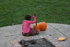 A girl and her pumpkin