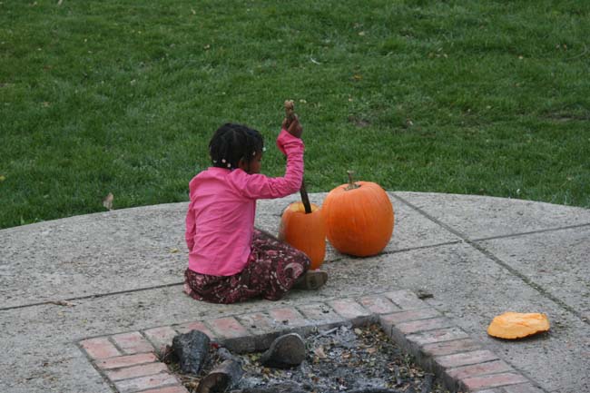 A girl and her pumpkin